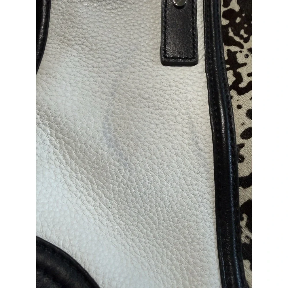 Michael Kors Large Hamilton Satchel Tote Animal Print Calf Hair Leather Bag READ